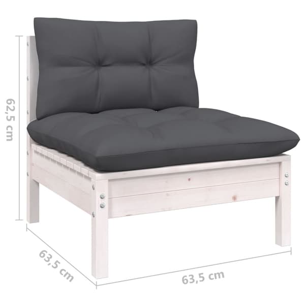 Loungegrupp med dynor 8 delar massiv furu