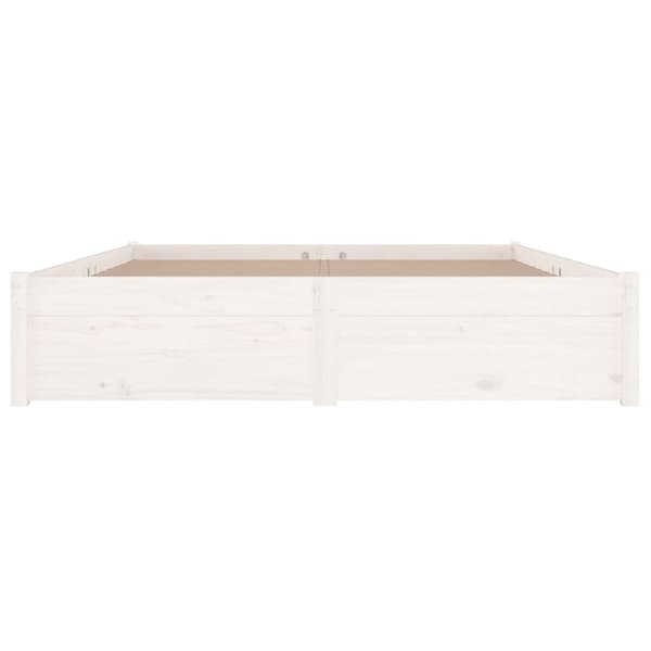 Sängram med lådor vit 200x200 cm