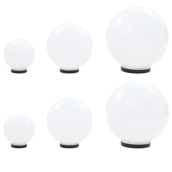 LED-lampor 6 st sfäriska 20/30/40 cm PMMA