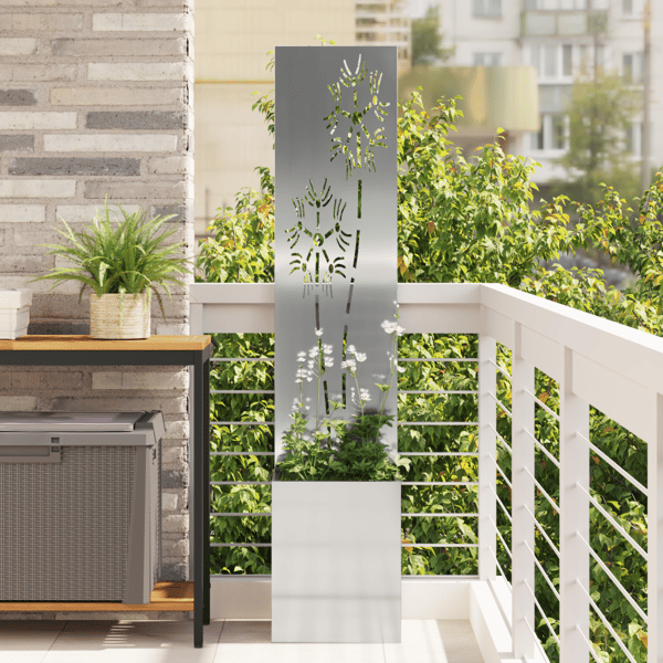 Trädgårds integritetsskärm Silver 32 x 150 cm Galvaniserat stål