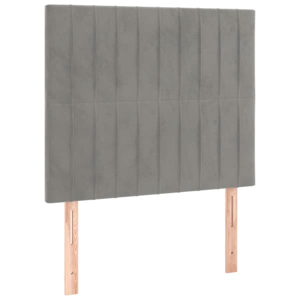 Sängram utan madrass ljusgrå 90x190 cm sammet