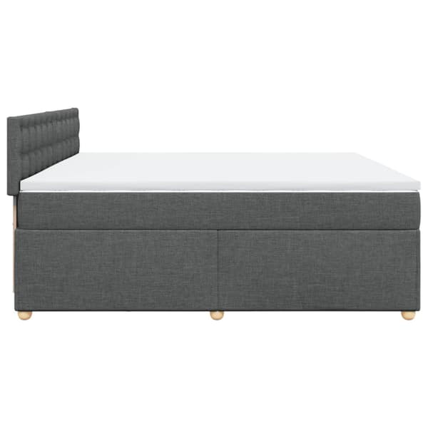 Ramsäng med madrass mörkgrå 200x200 cm tyg