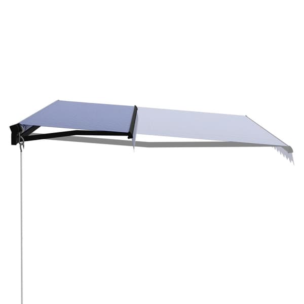 Markis manuellt infällbar 450x300 cm blå och vit