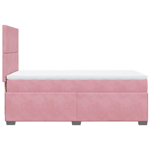 Ramsäng med madrass rosa 80x200 cm sammet