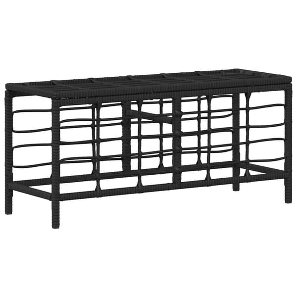 Trädgårdsmöbelset 3 pcs Svart och Grå Poly Rattan och Akaciaträ