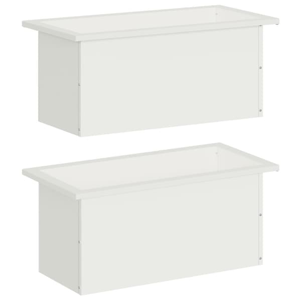 Odlingslåda med LED 2 st Vit 30 x 60 x 30 cm Stål