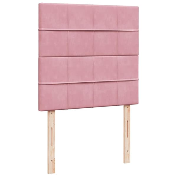Ottoman sängram med madrasser rosa 80x200 cm sammet