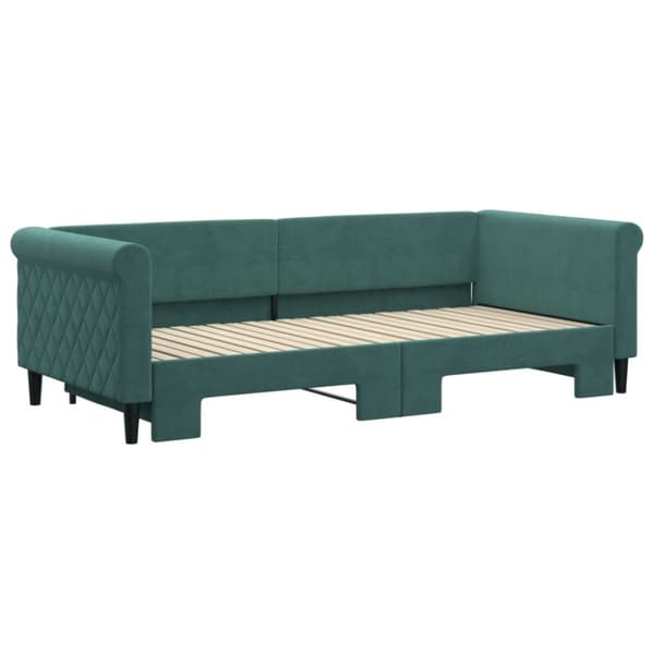 Dagbädd utdragbar mörkgrå 90x200 cm sammet