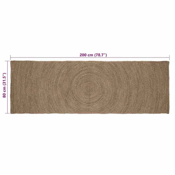 Områdesmattor Rektangulär Grå 80 x 200 cm Jute