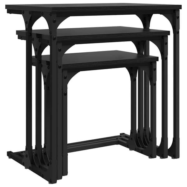 Nesting Kaffe Bord 3 pcs Svart ek Konstruerat trä