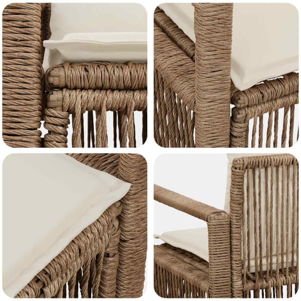 Trädgårdsoffa 2-Antal sittplatser Beige konstrotting