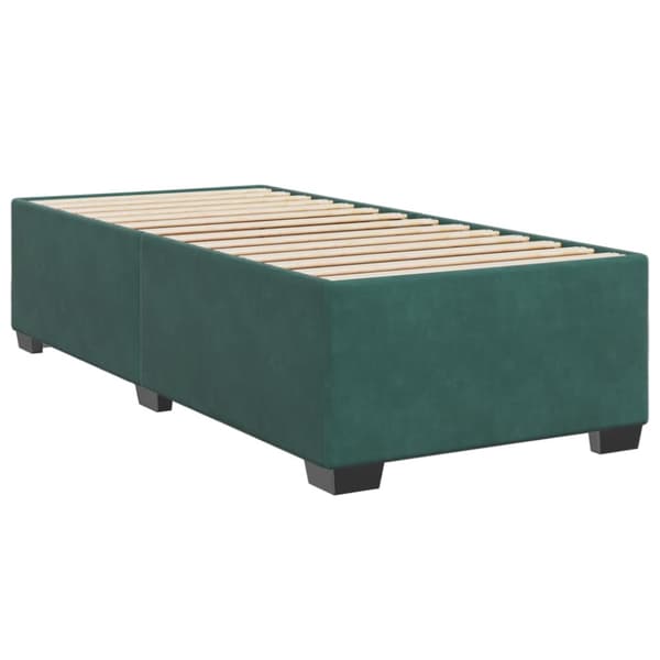 Ramsäng med madrass mörkgrön 100x200 cm sammet