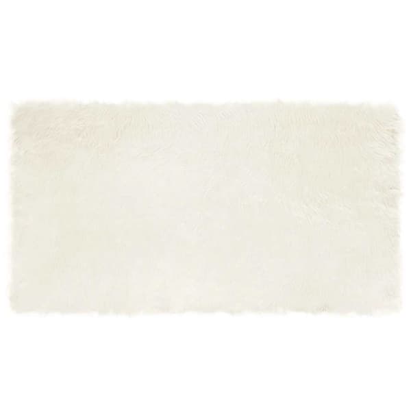 Fuskfäll matta TAFALLA Vit 60 x 110 cm Polyester