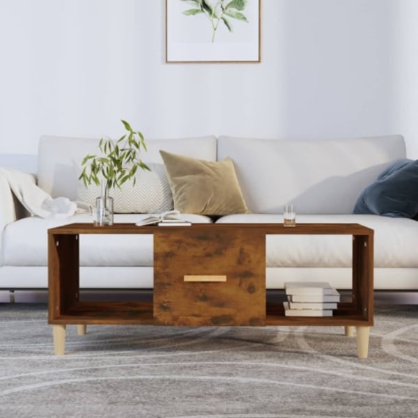 Soffbord rökfärgad ek 102x50x40 cm konstruerat trä