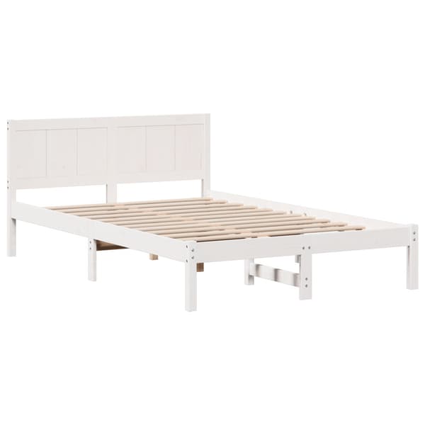Sängram Vit 120 x 200 cm Massivt tallträ
