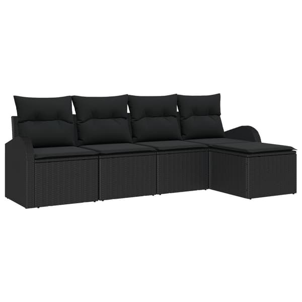 Trädgårdsoffset 5 pcs Svart konstrotting
