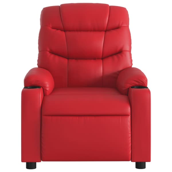 Reclinerfåtölj röd konstläder