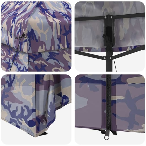 Pop-up Gazebo med 4 Sidoväggar 2 x 2 m Blå Kamouflage