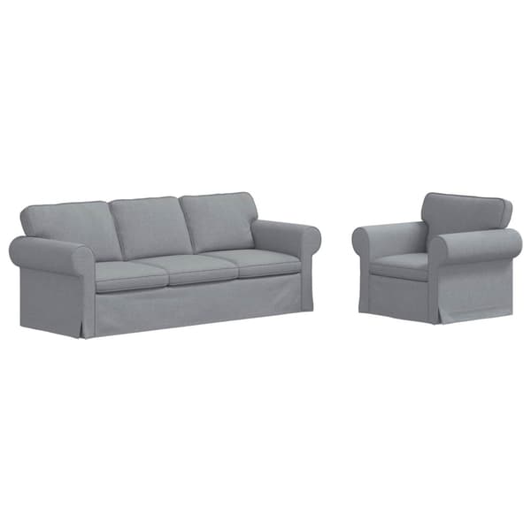 Soffset 2 pcs Ljusgrå 215 x 82 x 80 cm tyg