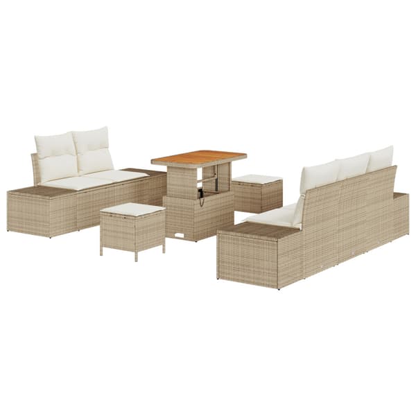 Trädgårdsoffset 8 st Beige konstrotting