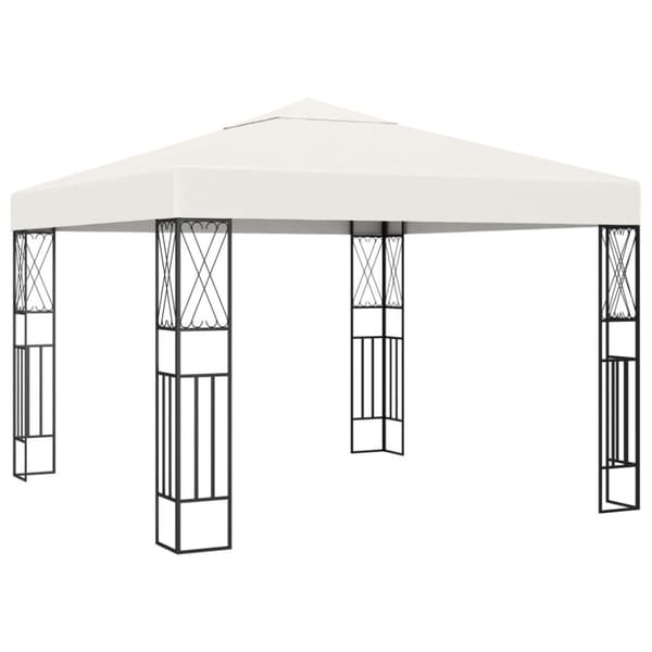 Paviljong 3x3 m gräddvit tyg