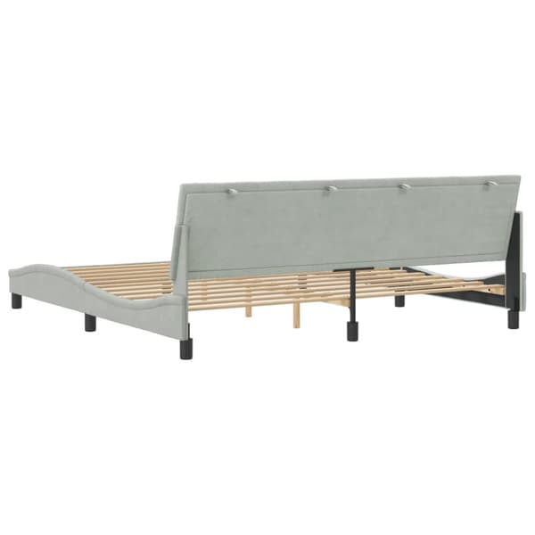 Bed Frame without Mattress "Hanko" Light Grey 200x200 cm Velvet