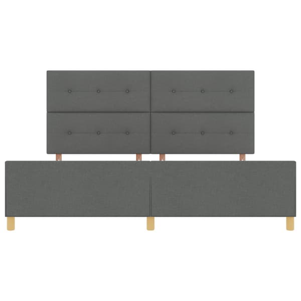 Sängram med huvudgavel Mörkgrå 200 x 200 cm tyg