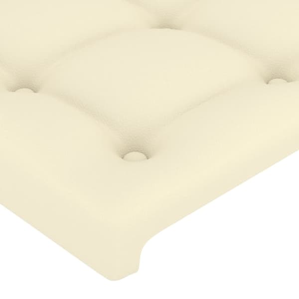 Sänggavel krämfärgad 160x5x118/128 cm konstläder