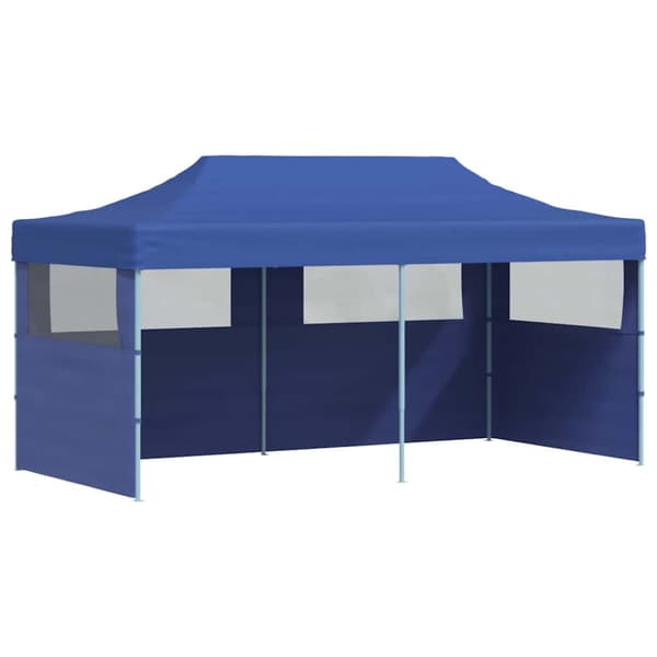 Pop-up partytält hopfällbart 3 x 6 m blå