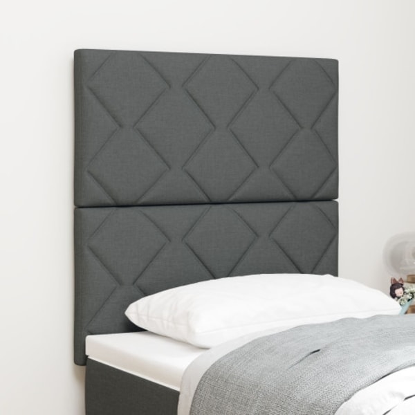 Sänggavel Diamantdela Design Mörkgrå 80 cm Tyg