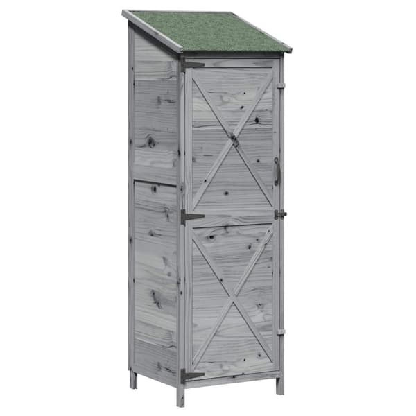 Trädgårdshus Grå 59,5 x 56 x 176,5 cm Konstruerat trä
