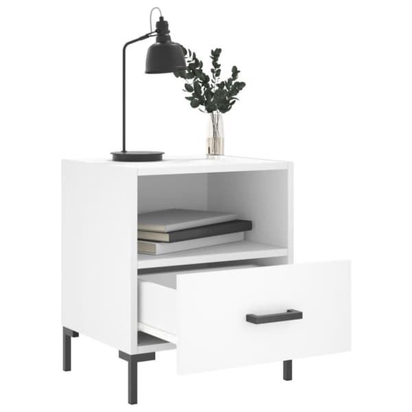 Sängbord 2 st vit 40x35x47,5 cm konstruerat trä