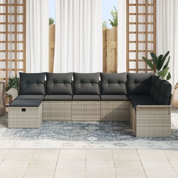Trädgårdsoffset 8 st Poly rattan