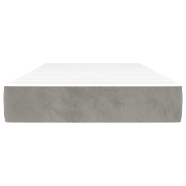 Pocketresårmadrass medium ljusgrå 100x203x20 cm sammet