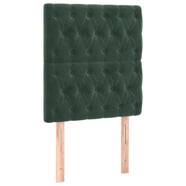 Sänggavel mörkgrön 80x7x118/128 cm sammet