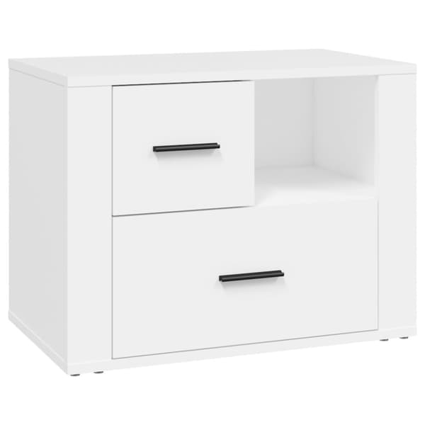 Sängbord vit 60x36x45 cm konstruerat trä
