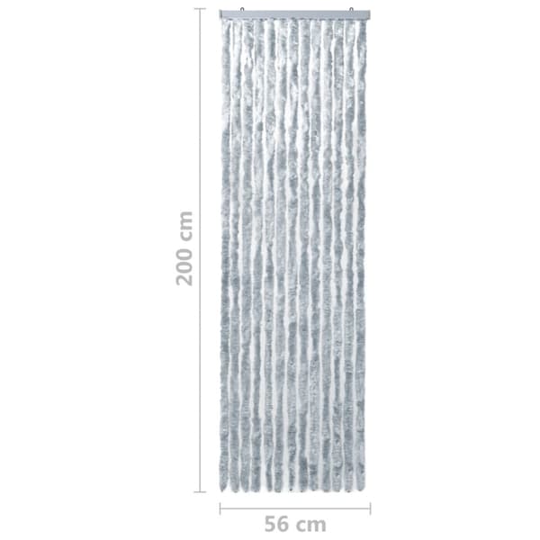 Insektsdraperi vit och grå 56x200 cm chenille