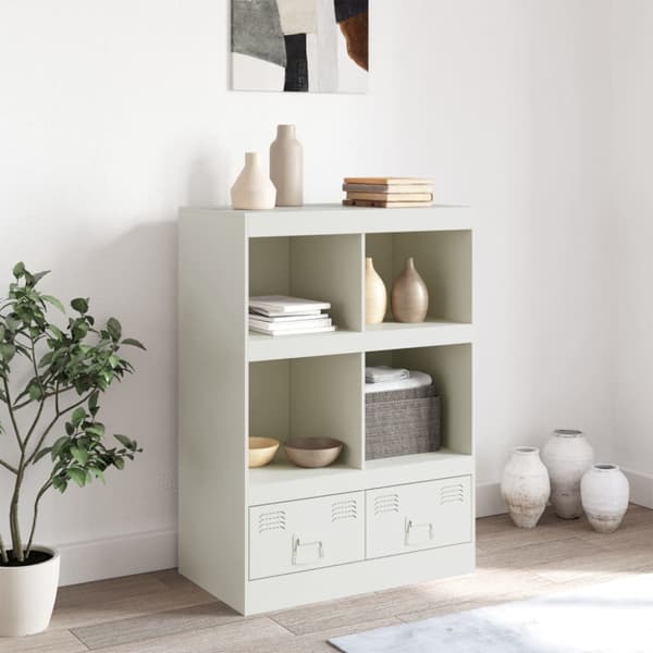 Högskåp vit 67x39x95 cm stål