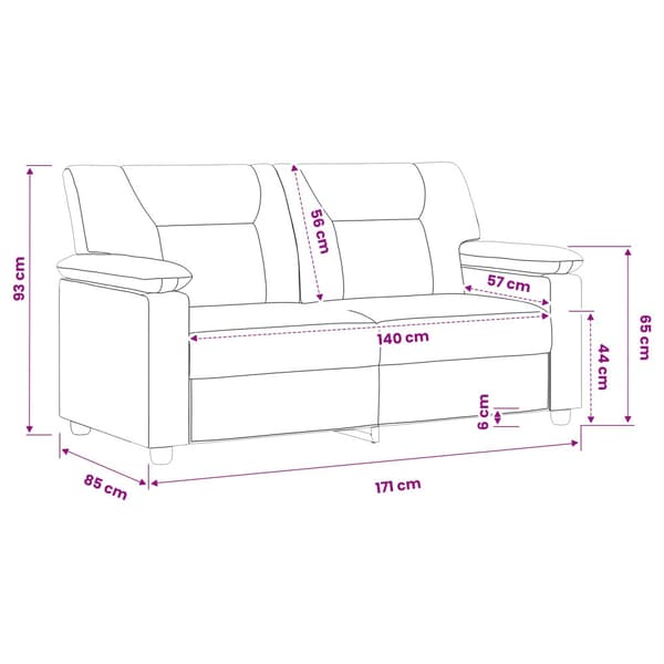 Soffa Brun 171 x 85 x 93 cm Konstläder