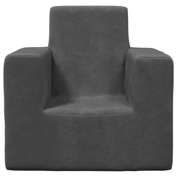 Barnsoffa antracit mjuk plysch