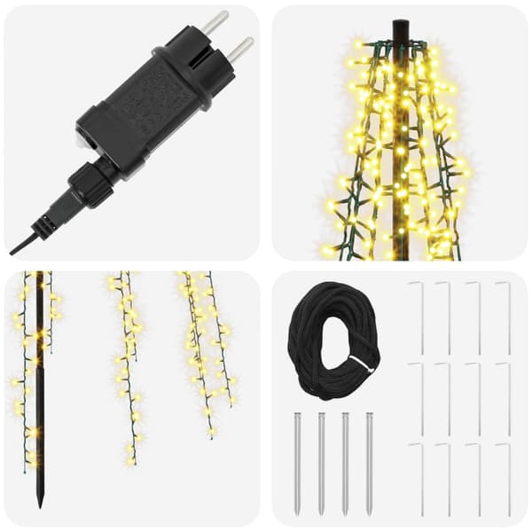 LED Julgran 385 cm 2460 LED-lampor Varmvit Stål Svart