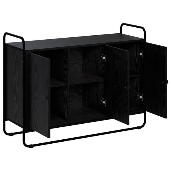 Sideboard Svart ek 102 x 35 x 75 cm Konstruerat trä