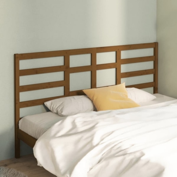 Sänggavel honungsbrun 206x4x104 cm massiv furu