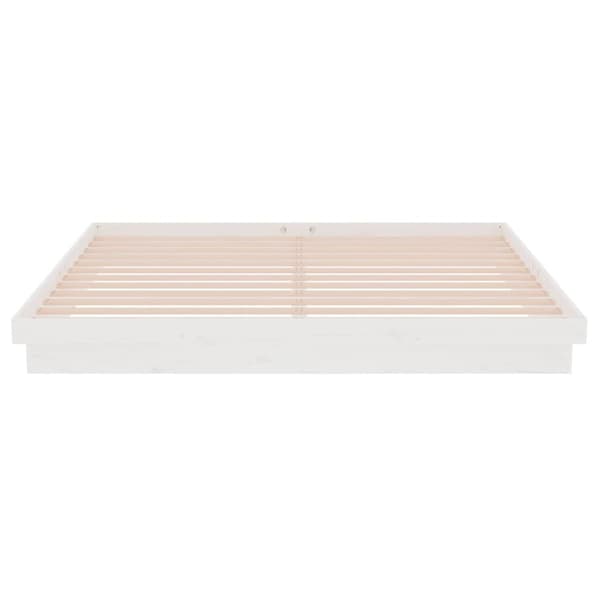 Sängram vit massivt trä 200x200 cm