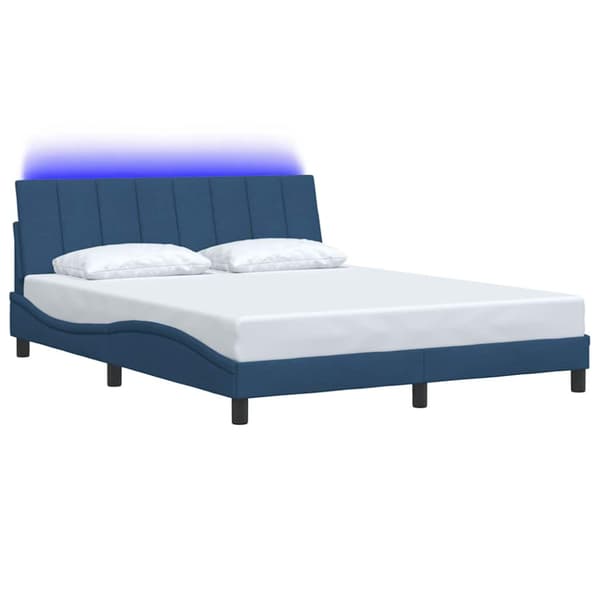 Bed Frame without Mattress "Hanko" Blue 160x200cm Fabric