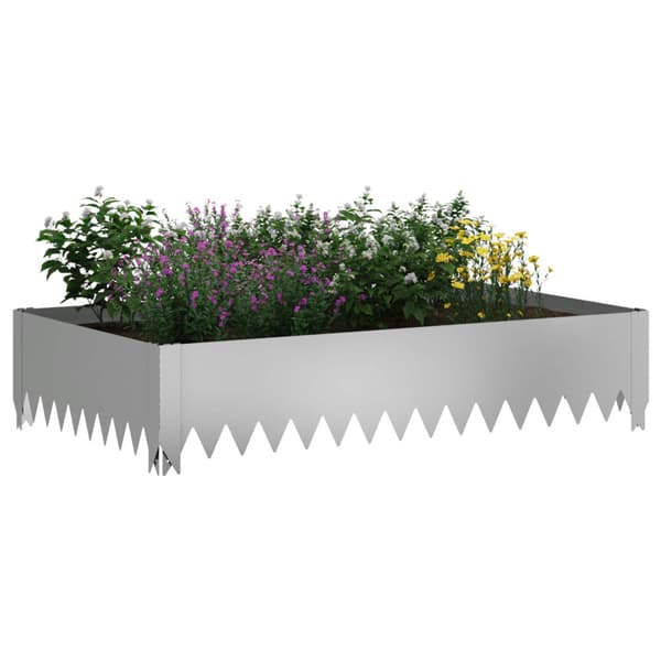 Kant för gräsmatta 4 pcs 100 x 60 x 20 cm Stål Silver