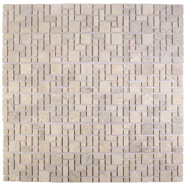 Mosaikplattor Gräddvit 30 x 30 cm Marmor