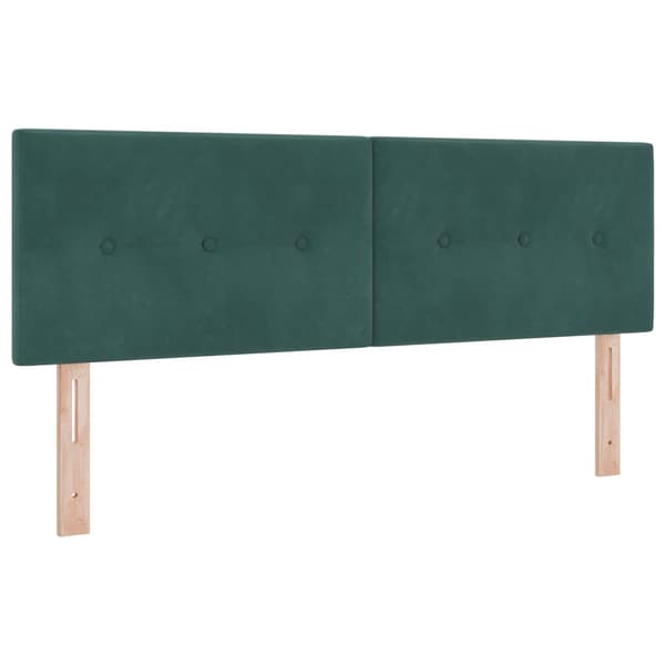Boxspring säng med madrass och LED Mörkgrön 140 x 200 cm Sammet
