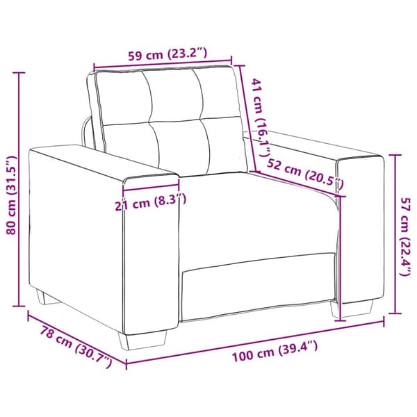 Soffstol rosa 100x78x80 cm sammet