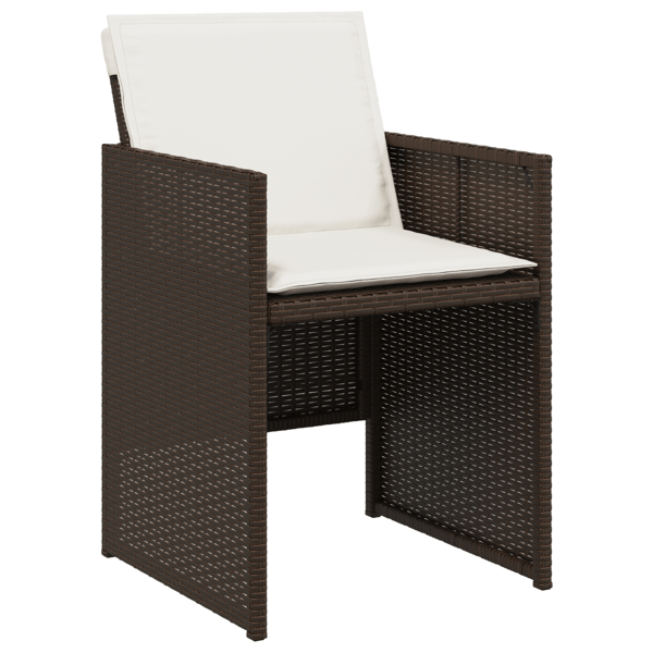 Trädgårdsmöbelset 5 pcs Brun konstrotting